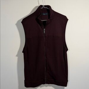 Perry Ellis | Burgundy Sleeveless Zip-Up Vest | M